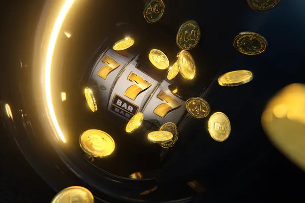 A woman smiling while playing online games on her laptop, surrounded by neon casino elements, showcasing TKPKK’s diverse game collection.